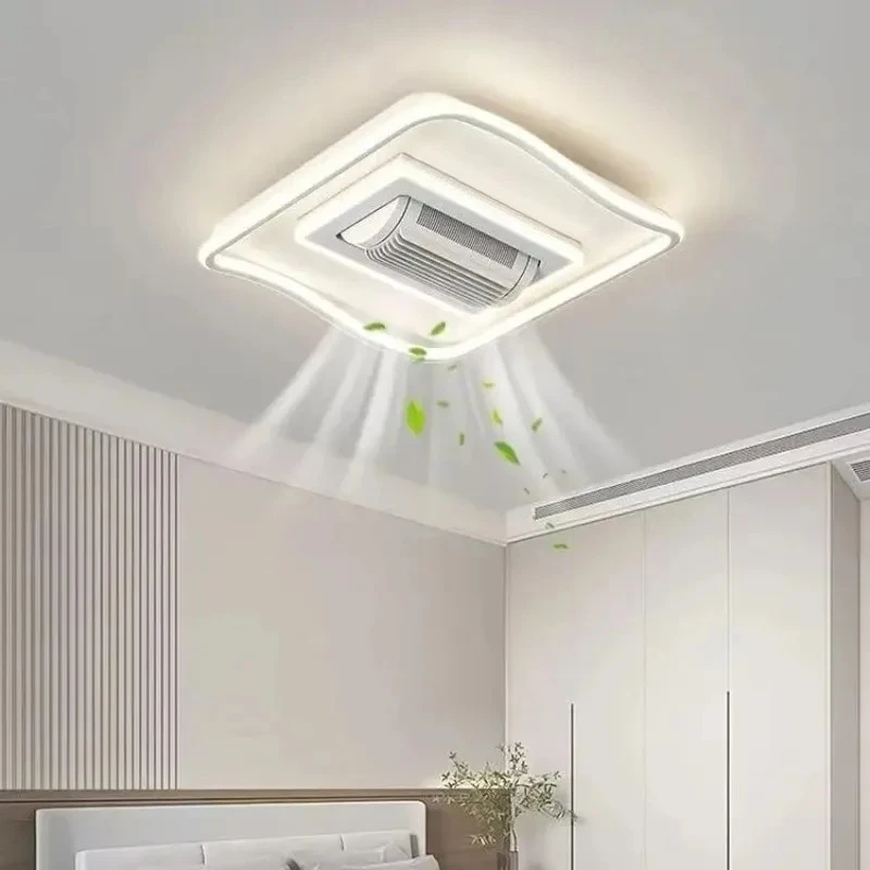 2025 New Modern Simple Home Living Room Dining Room Ceiling Light Bedroom Light Invisible Fan Light 6-speed wind speed