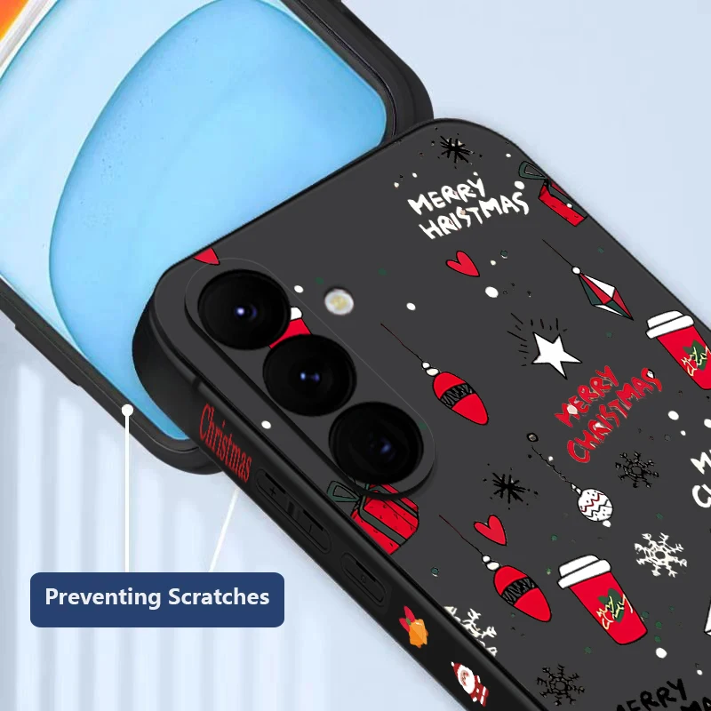 Merry Christmas Phone Case For Samsung Galaxy S24 S25 FE S25 S23 S22 Ultra A17 A56 A16 A55 A25 A15 A36 A35 A54 5G Soft TPU Cover