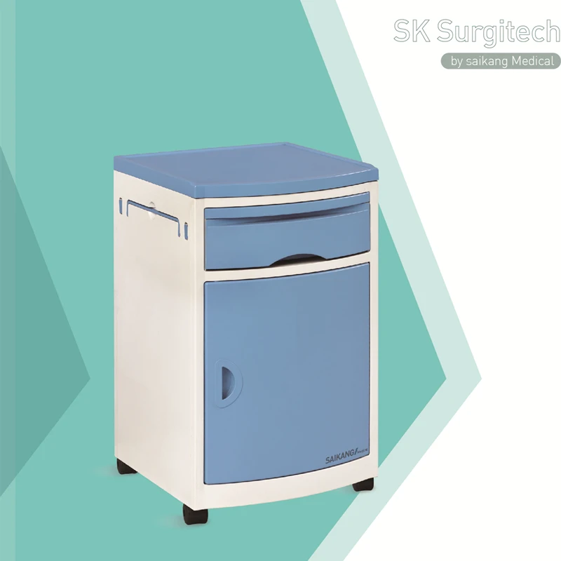 Movable ABS Plastic Hospital Medical Bedside Cabinet
