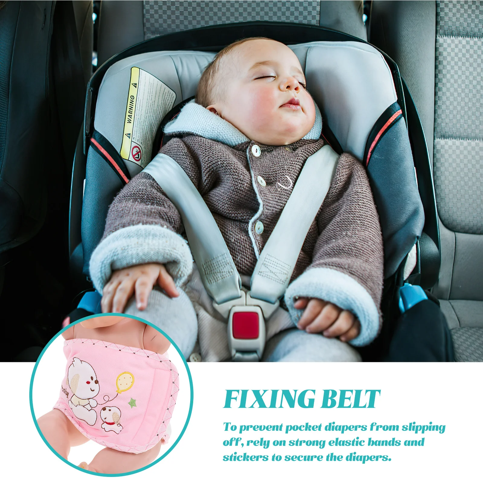 3 قطع من حزام تثبيت حفاضات الأطفال الصغار القطني، حزام خصر ناعم قابل للتعديل، حزام تثبيت حفاضات مرن، حزام تثبيت مريح