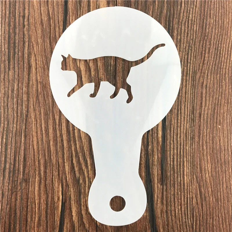 5Pcs DIY Coffee Latte Art Stencils Plastic Christmas Powdered Sugar Sieve For Fondant Dessert Cake Cappuccino Foam Decorating