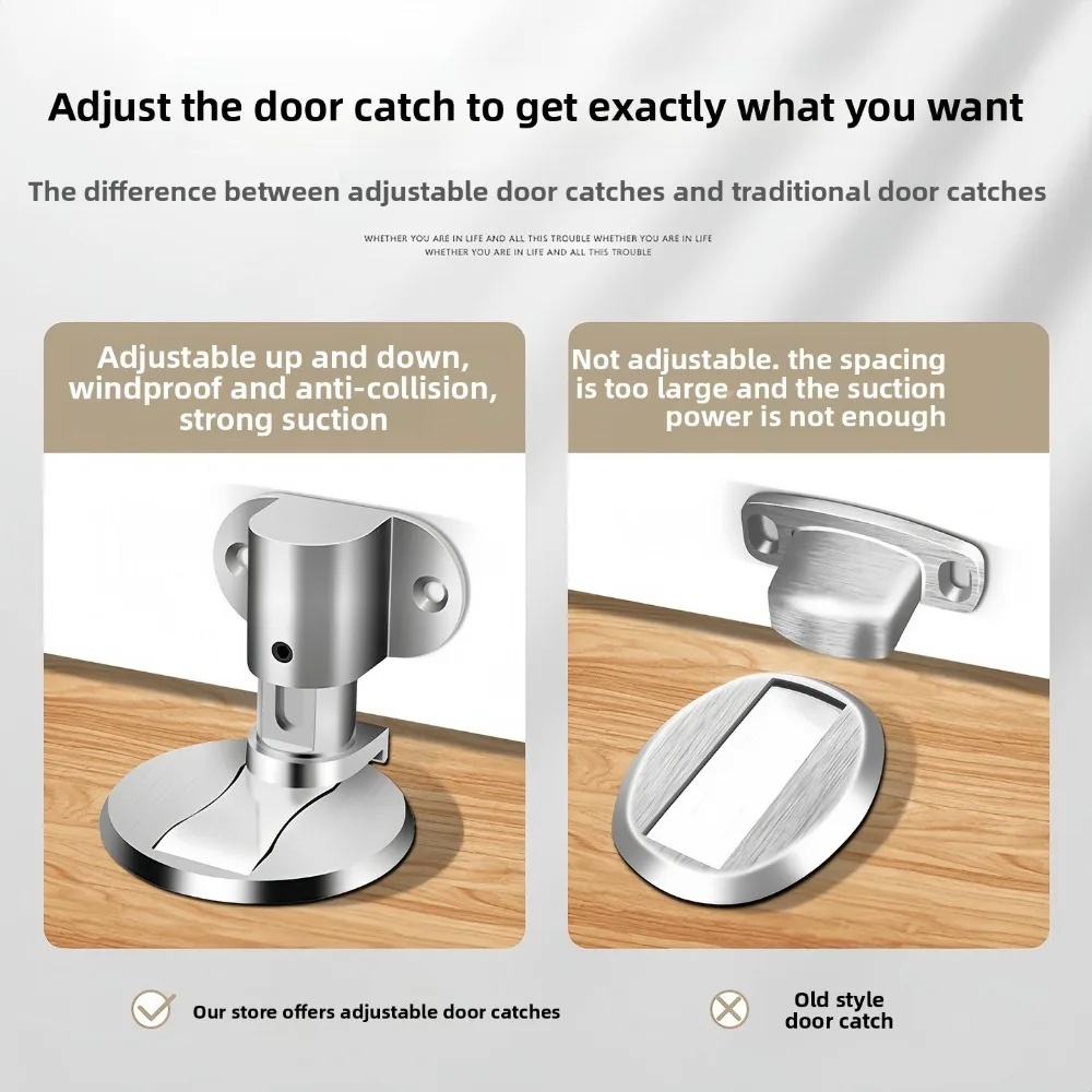 جديد - نمط لكمة - سدادة باب أرضية مغناطيسية مجانية، حامل باب، توقف باب مضاد للتصادم، باب مغناطيسي قوي #4