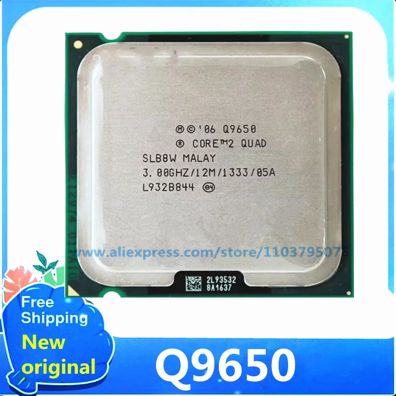 

1 шт./лот, 100% новый оригинальный процессор Core 2 Quad Q9650, 3,0 ГГц, четырехъядерный четырехпоточный процессор, 12 м, 95 Вт, LGA 775