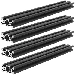 Rail linéaire en alliage d'aluminium pour imprimante 3D CNC, 2 pièces/lot, noir v-slot 2040 Standard européen, Rail linéaire de 1 à 1000mm de long pour bricolage