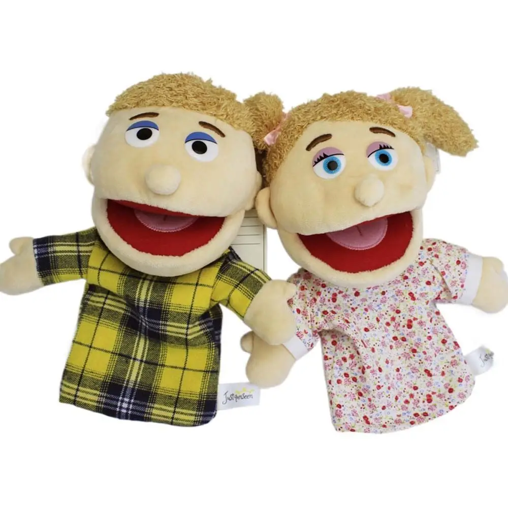 Playhouse marioneta de mano padre madre almohada juguetes de peluche marioneta de mano muñeco de peluche marioneta de juguete de peluche familia marioneta muñeca de mano