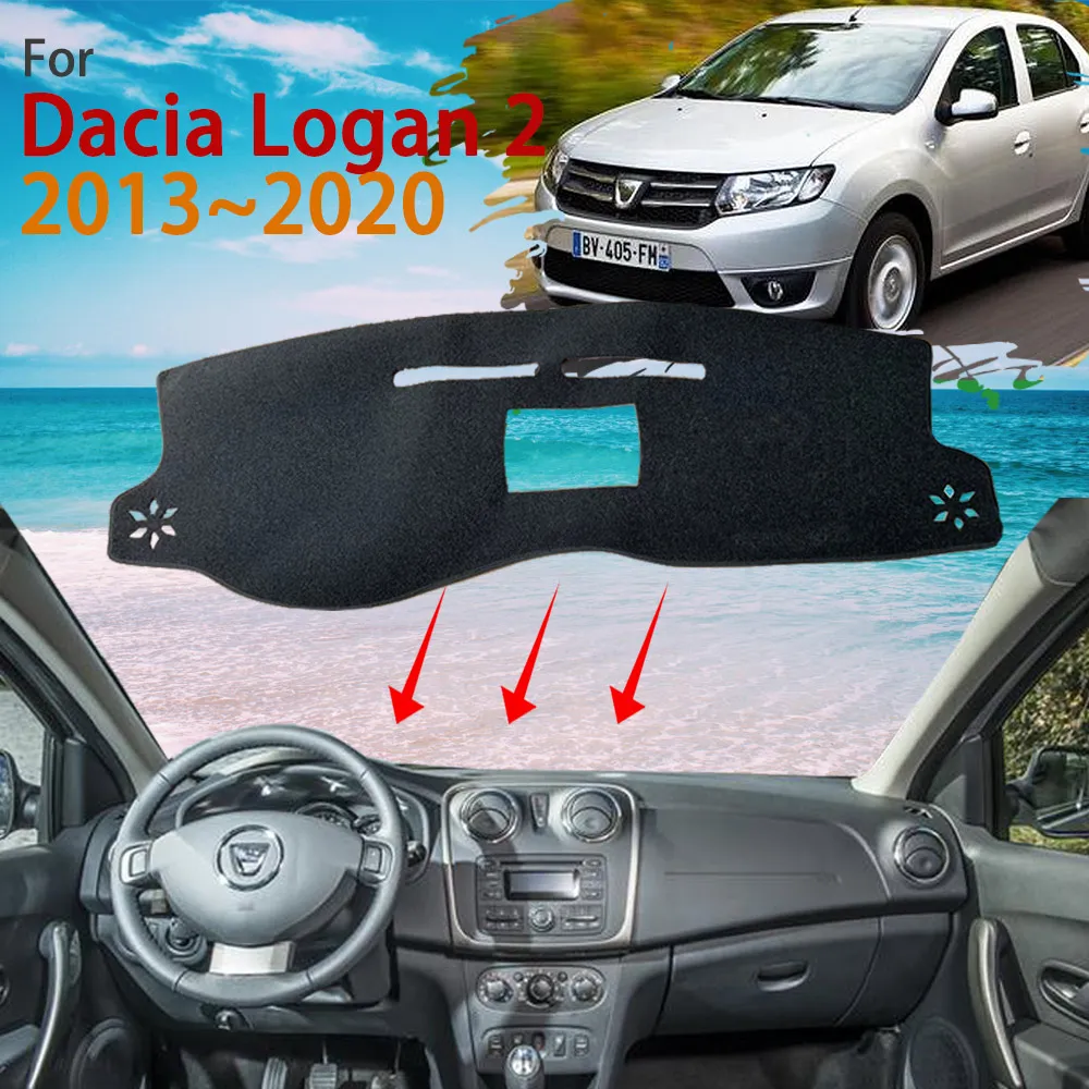 

Dashboard for Renault Dacia Logan Symbol MCV 2 II 2013~2020 Anti-Slip Dast Mat Rug Cover Protect Sunshade Carpet Car Accessories