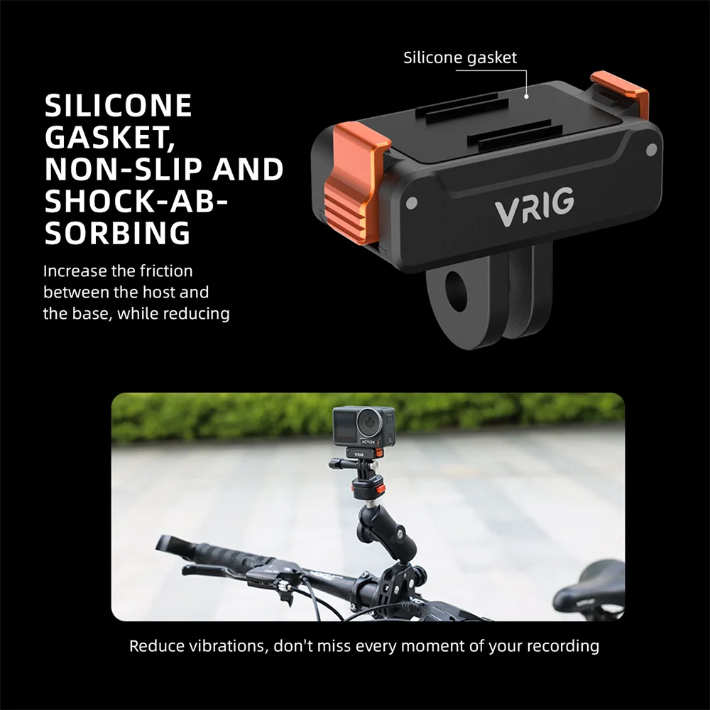 VRIG Magnetische Quick Release Mount voor DJI Action 5 Pro/4/3 Snelle en handige 2-polige houder voor statieven en selfie-sticks