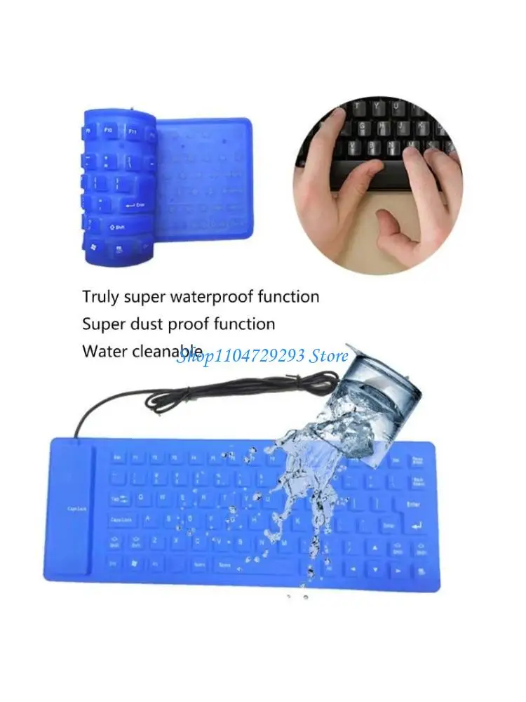 

Y2GD Silents Typing Silicone Keyboards 85Keys USB Wireds Keyboards for Home Office