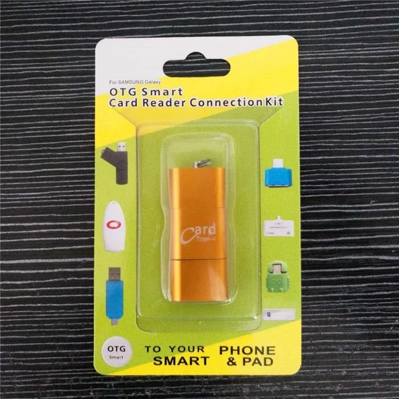 3in1 Card Reader Universal 3 In1 OTG Type-C Card Reader USB 3.0 To 2 Slot TF SD for Phones PC Light