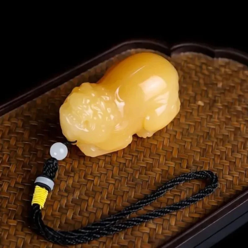 Luxury Xinjiang yellow jade Seed Material pixiu Pendant Carving Natural Genuine Women's Jewelry Accessories Energy Gift Seller