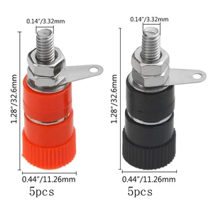 10 PCS Encadernação Posts Terminais 4mm Banana Plug Soquete 4mm Terminal Conector para Amplificador Arduino 6 principais vendas terminais eletricos garfo - №1