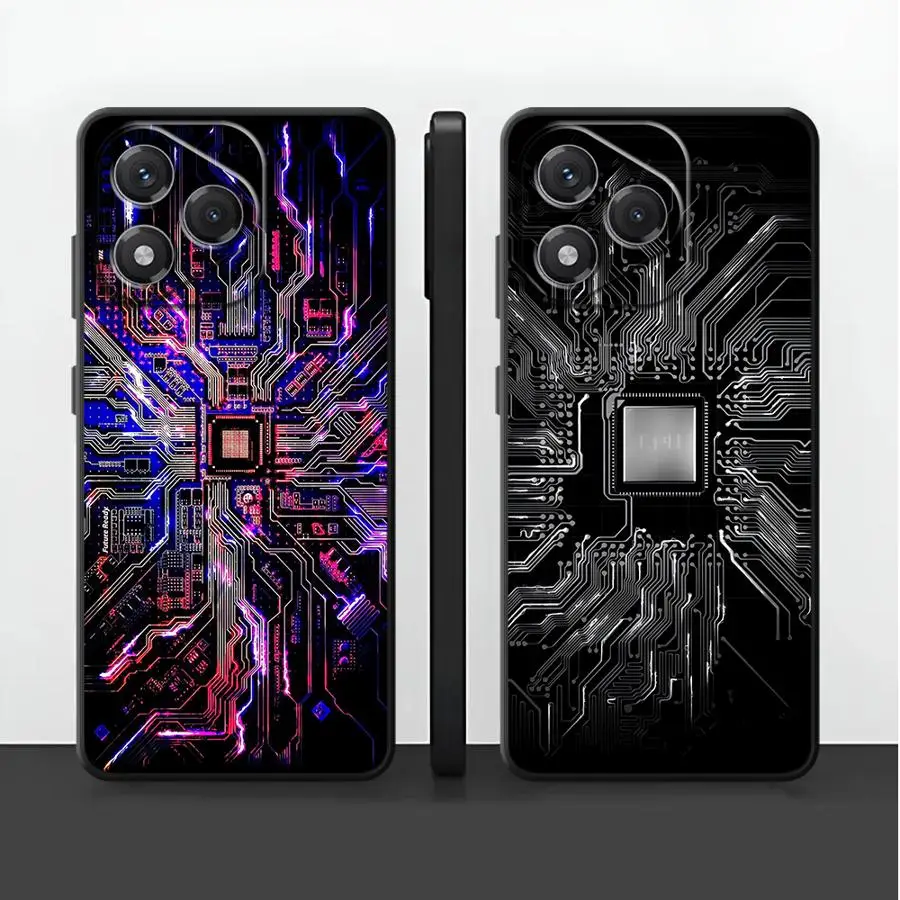 Funda Phone Cover Case for Huawei P20 P40 Lite P30 P20 Pro P20 Lite 2018 P Smart 2019 Retro Circuit Board