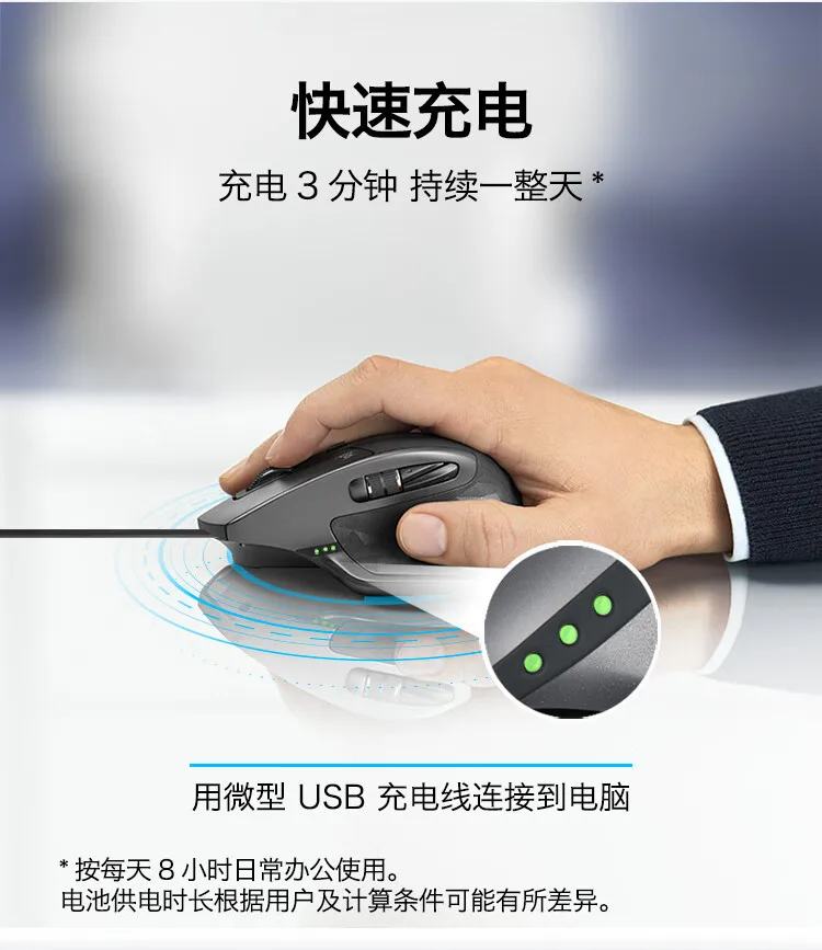 Master 2S BLE Ratón inalámbrico Bluetooth Oficina Modo dual Negocios