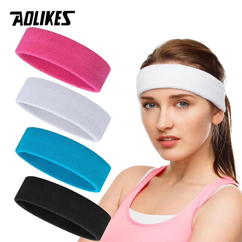 AOLIKES 1PCS Sweatbands Sport Headbands for Men & Women,Terry Cloth Sweat Band for Tennis, Running, Basketball, Working Out