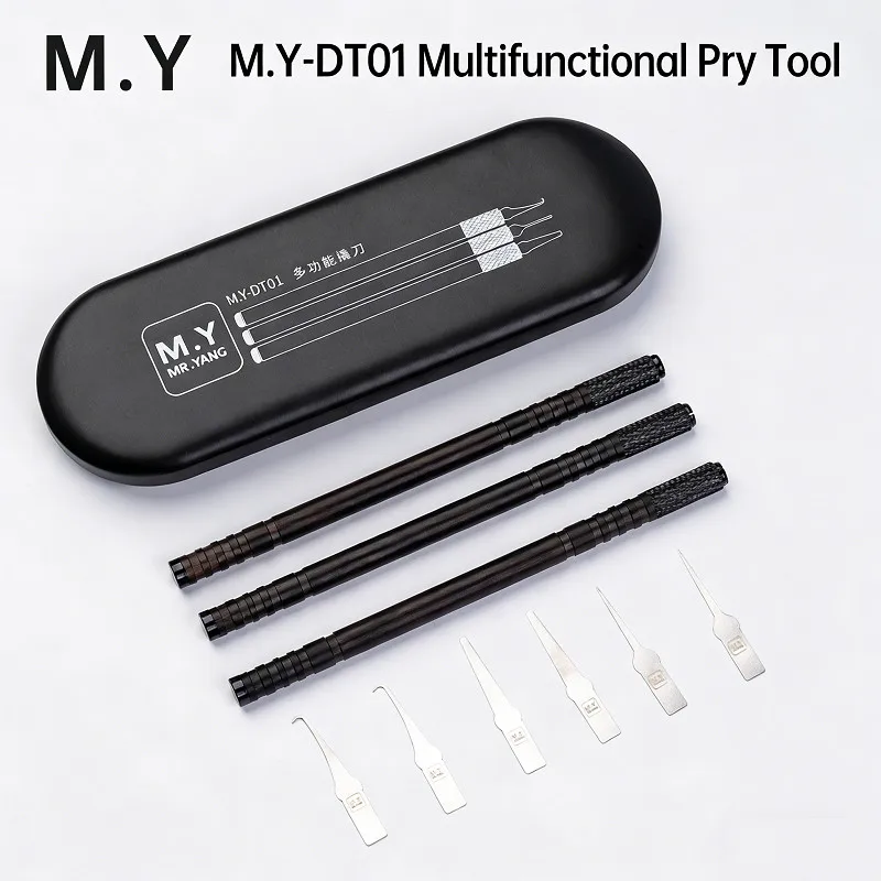 M.Y DT01 Multifunctional Pry Knife Tools Set Phone Repair Tools Kit Disassembly Blades Anti Slip Metal Pry Scraper Phone Repair