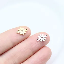 10pcs StainlessSteel High Quality Mirro Polish Mini Women Girl Charm Pendant DIY Coonector Bracelets Vacuum Plate Waterproof
