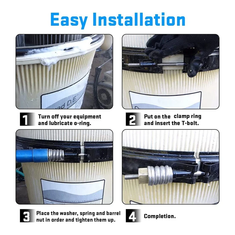 Tension Control Clamp Kit Filters Pool Clamp Kit For Clean & Clear Plus Cartridges Filter 240 320 420 520 For Pentair FNS Plus