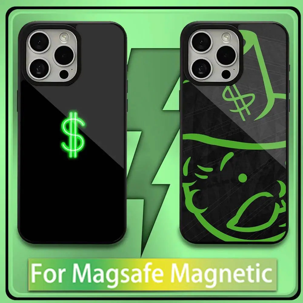 

Dollar Alec Monopoly Man Phone Case For iPhone 16,15,14,13,12,11,Plus,Pro,Max,Mini Soft Magesafe Magnetic Wireless Charge
