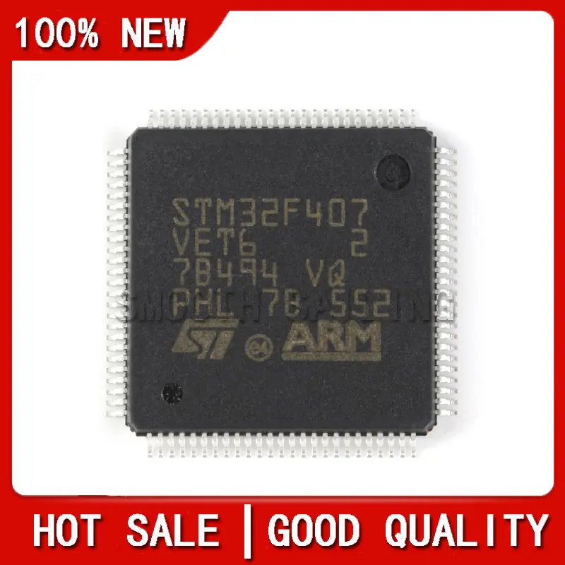 100% nova STM32F407VET6 STM32F407VGT6 STM32F407 VET6 STM32F407 VGT6 QFP-100 Chipset
