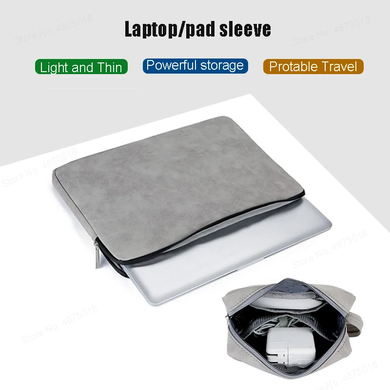 Portable Waterproof Laptop Case Notebook Sleeve 13.3 14 15 15.6 Leather For Macbook Pro Air 13.6 Bag HP Acer Xiami ASUS Lenovo