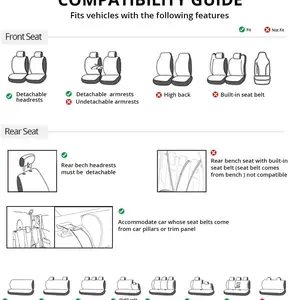 Universal Car Seat Covers Complete set, cloth set for most sedans, vans, SUVs, trucks, car seat protector, front and rear rear seat covers 10 Main Sales Cover Bank Car Towel - №6