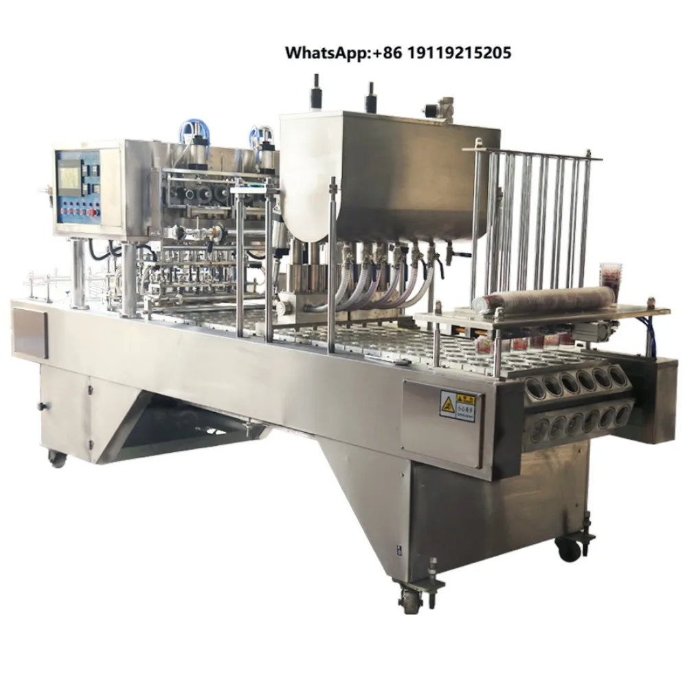 Automatic Jelly Yogurt Ice Cream Juice Sugar Honey Rotary Cup Water l Filling Capping Sealing Machine
