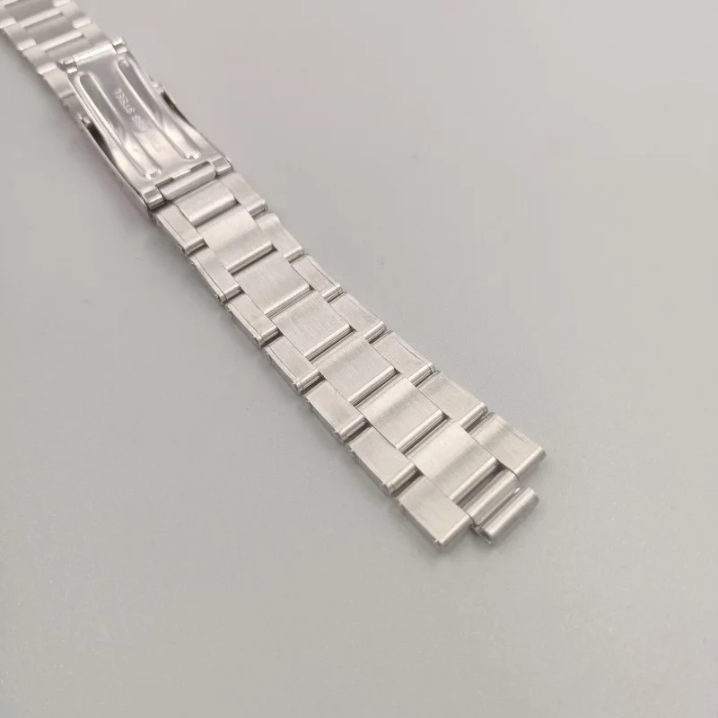 Simple Silver 20mm 316L Stainless Steel Oyster Rivet Curved End Screws Full Sand Watch Band Strap Bracelet For RLX Watch