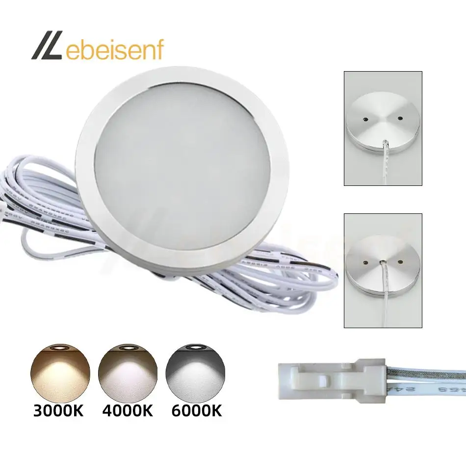 Ultra Thin Ceiling Light Dimmable Round Spot Lamp Kitchen Cabinet DC 12V 2W 3W 5W 3000K 4000K 6000K Warm White Single Colour