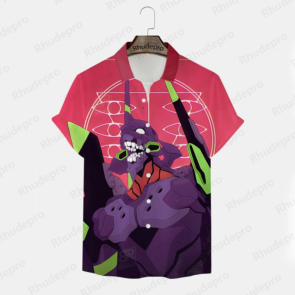 Модная рубашка Neon Genesis Evangelion для мужчин, мужская футболка 5XL Y2k, одежда с короткими рукавами, детский подарок, трендовая одежда, рубашки