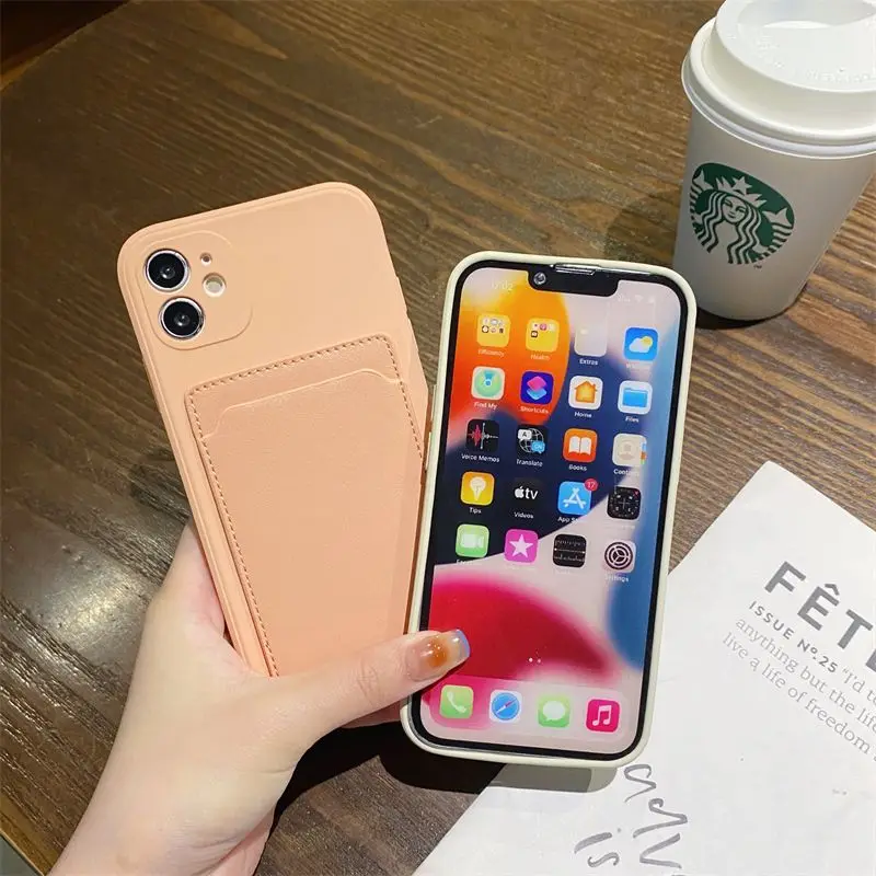 For iPhone15 case iPhone13promax solid colour iPhone12pro case iPhone11 bus card case iPhonexsmax literary iPhone14plus