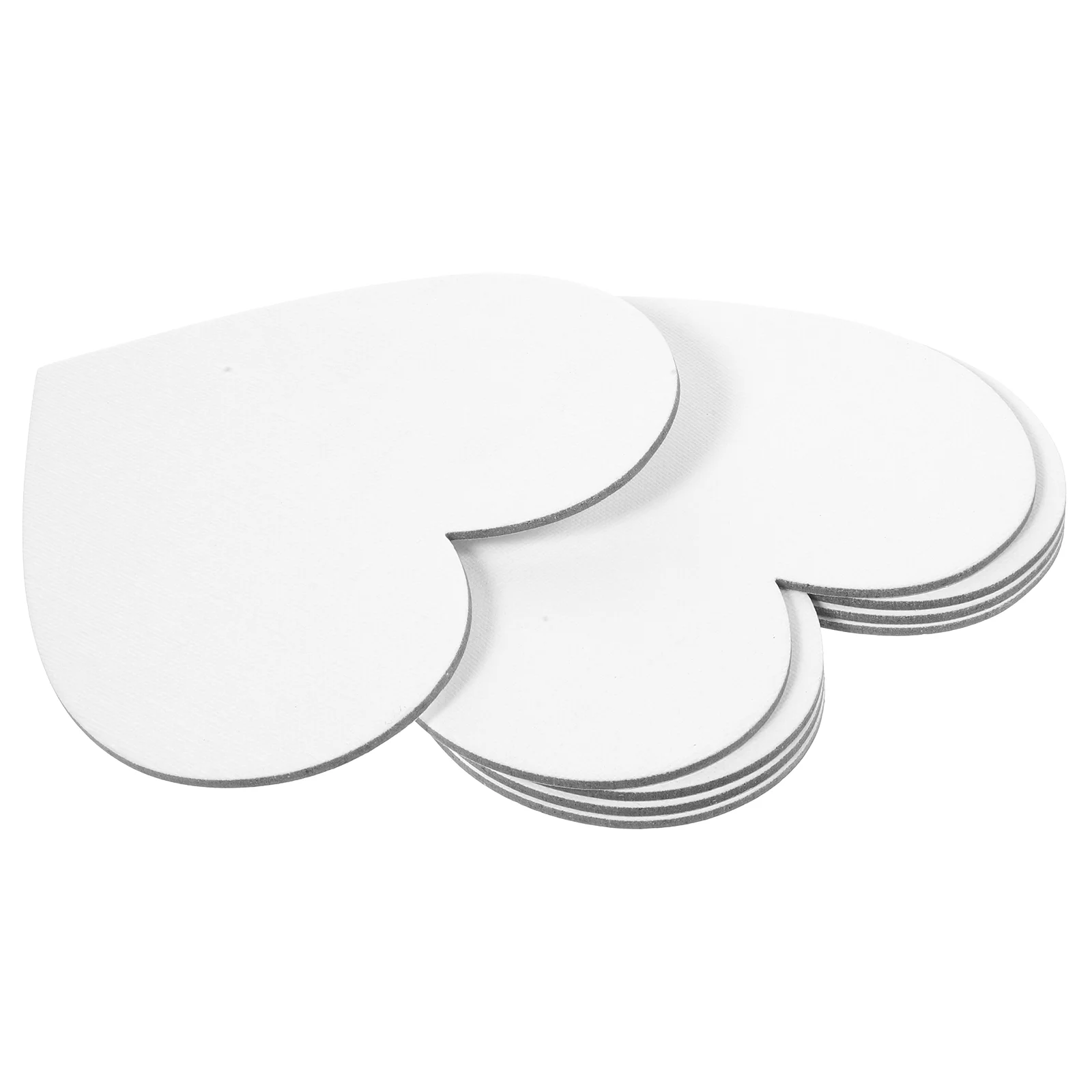 5 Pcs Heart Shape Cotton Drawing Board Thicken Painting Board Artist Paper Board Oil Paint Canvas Sketchpad (White)