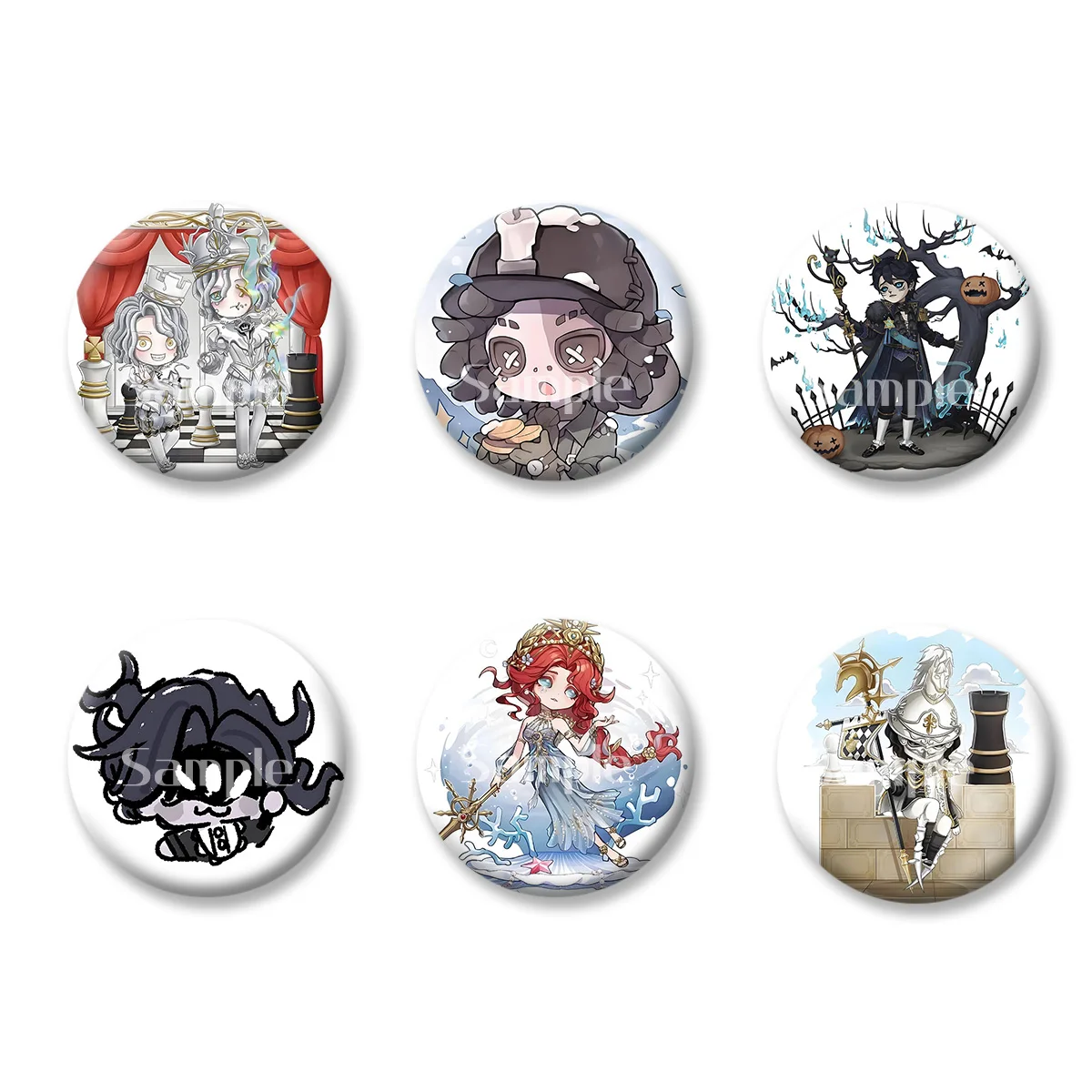 The Fifth Personality Terror Anime Cartoon Flash Badge Keychains Makeup Mirror Fridge Magnet ACG Goods Game Peripherals Toy Gift