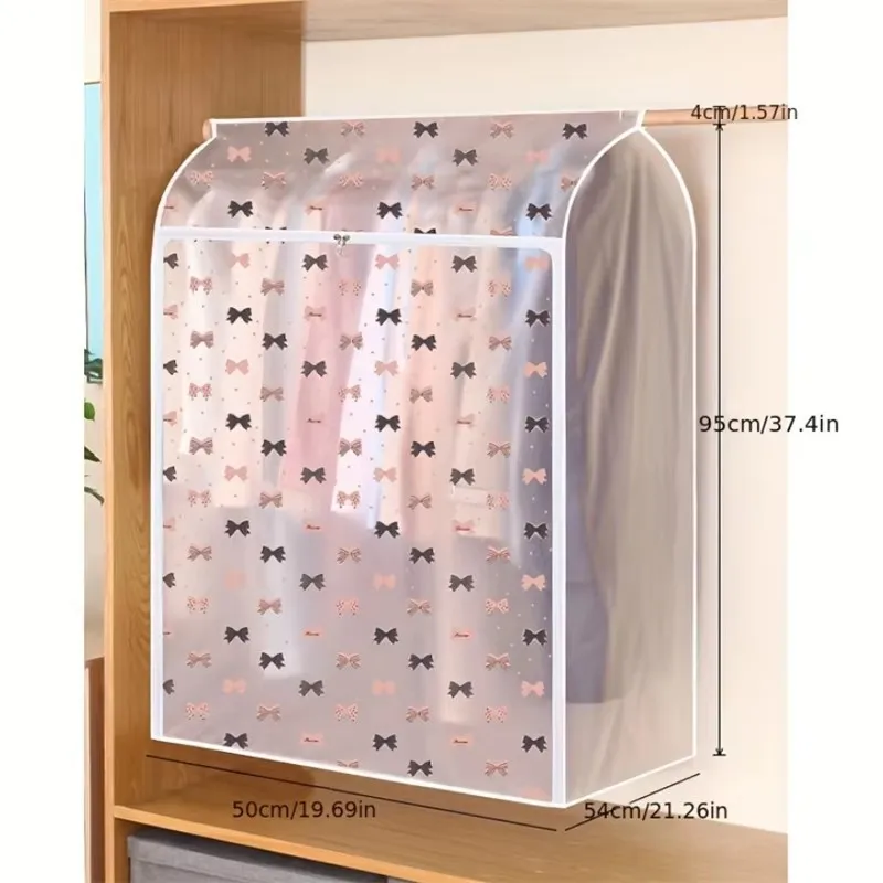 Printed Clothing Dust Cover Home Closet Coat Suit Hanging Storage Bag Durable Clothing Dustproof Cover Large Space Dress Cover