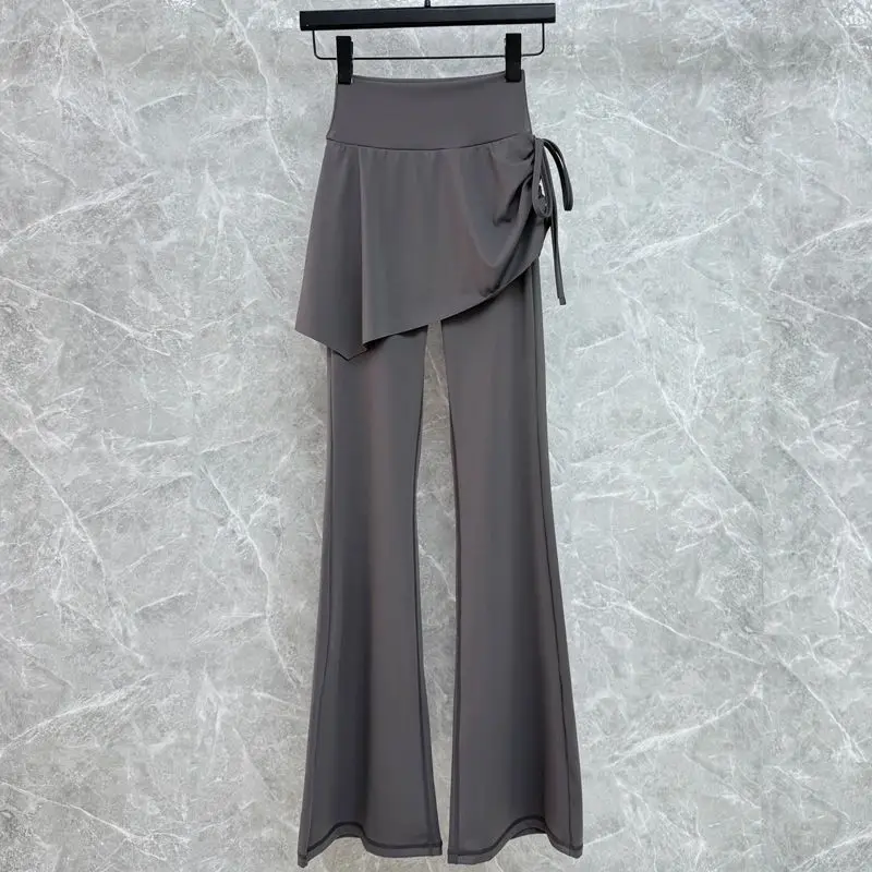 Two-piece Set High-waisted Sweatpants Skirt-pants Women Fitness Yoga Slightly Flared Pants Slimming Fit Joggers Y2k Trousers