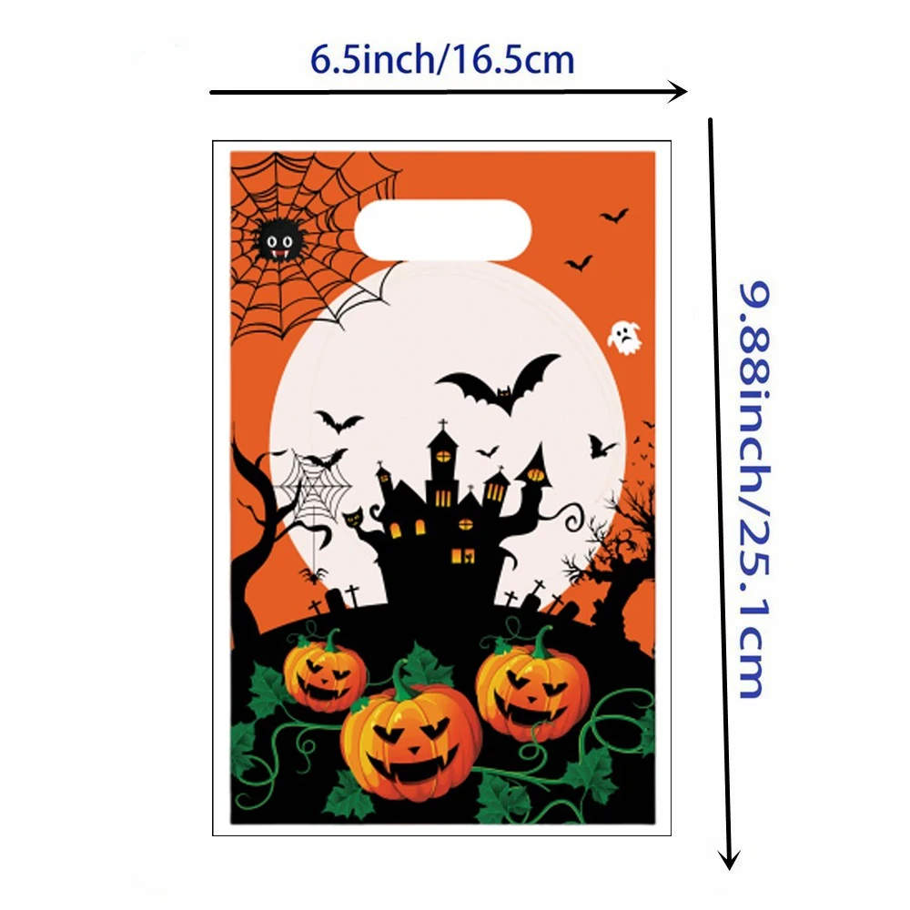 Happy Halloween Candy Gift Bags Trick or Treat Children Favors Cookie Halloween Gift Box Plastic Kraft Package Paking Decoration