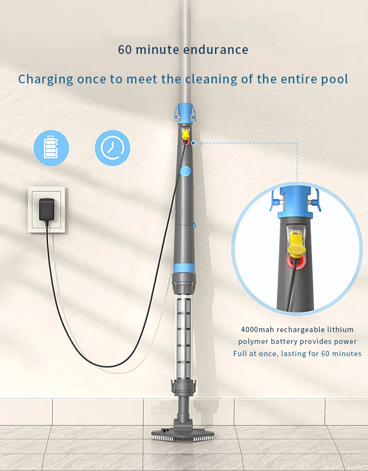 Cordless Rechargeable Swim Pool Cleaner Handheld Portable Swimming Pool Vaccum Cleaner