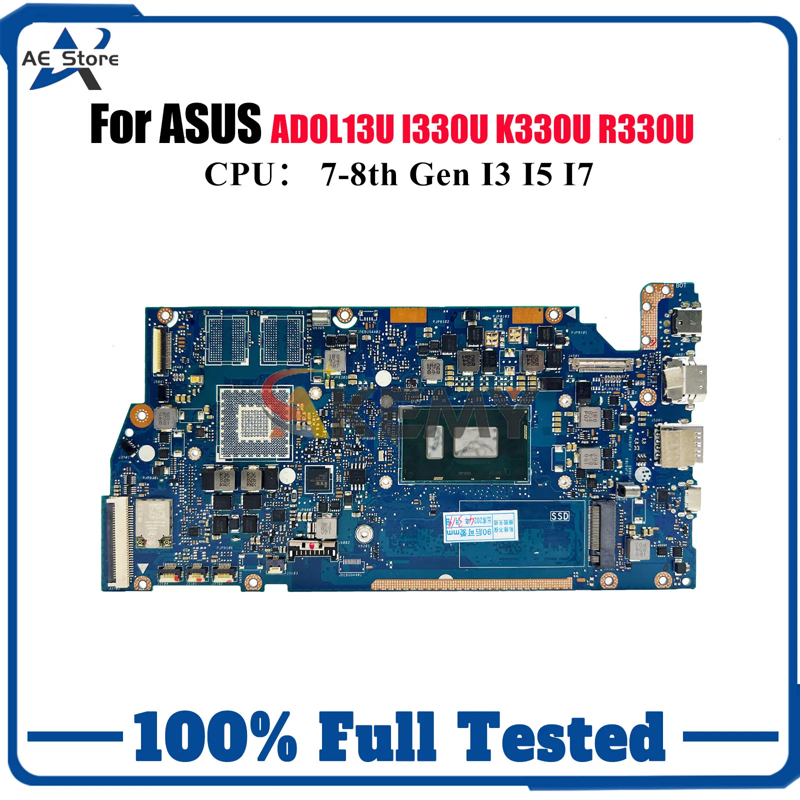 

X330UA Laptop Motherboard For ASUS X330U V330U X330UN R330U K330U S330U X330UL X330UF ADOL13U I330U Mainboard With I3 I5 I7 CPU