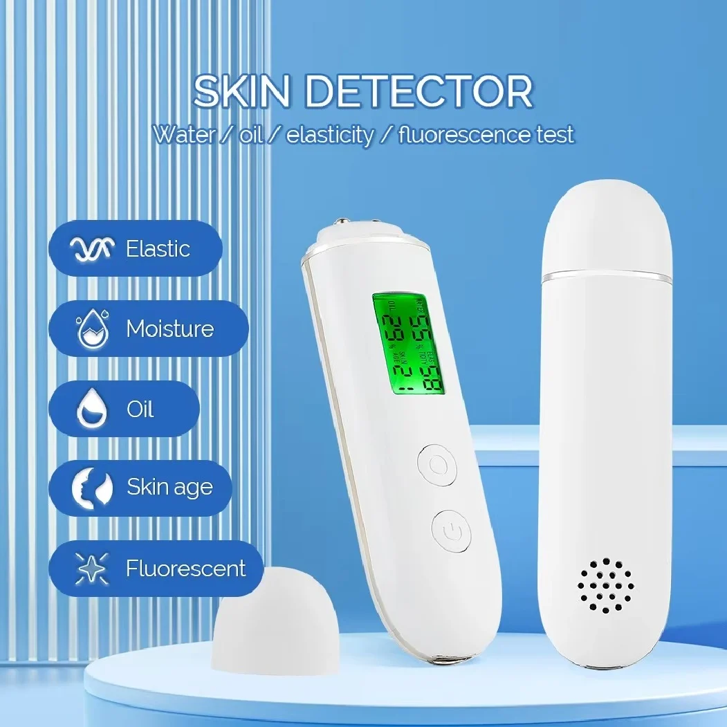 Skin Tester Face Skin Moisture&Oil Content Skin Analyzer Skin Water Cheek Elastic Skin Age Test Meter Fluorescent Agent Detector