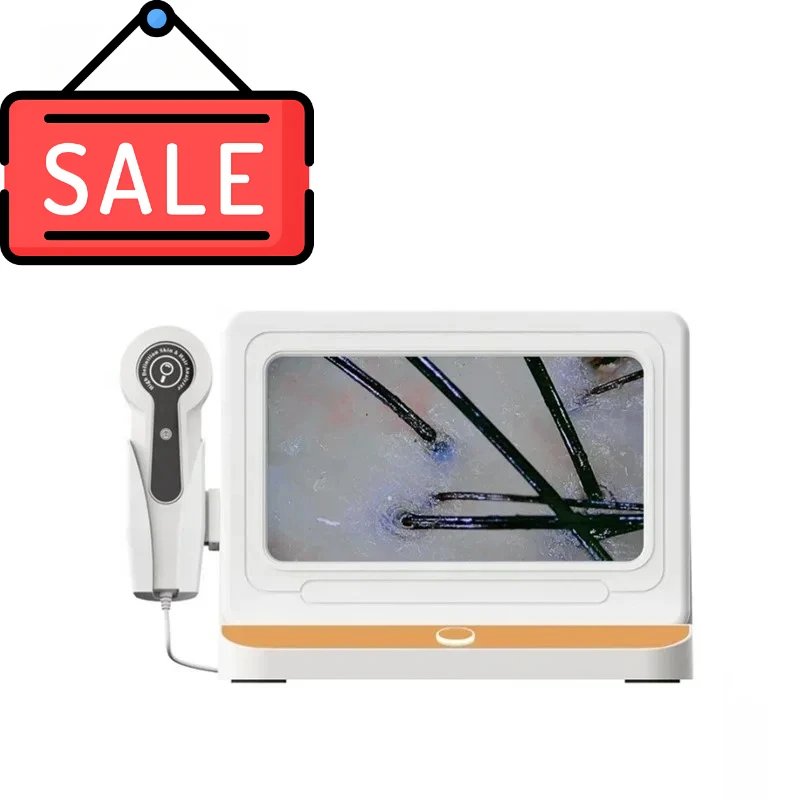 2025 New Scalp Hair Analysis Machine Hair Follicle Facial Skin Oil Moisture Magnifying Microscope 10-inch LCD Screen Detector