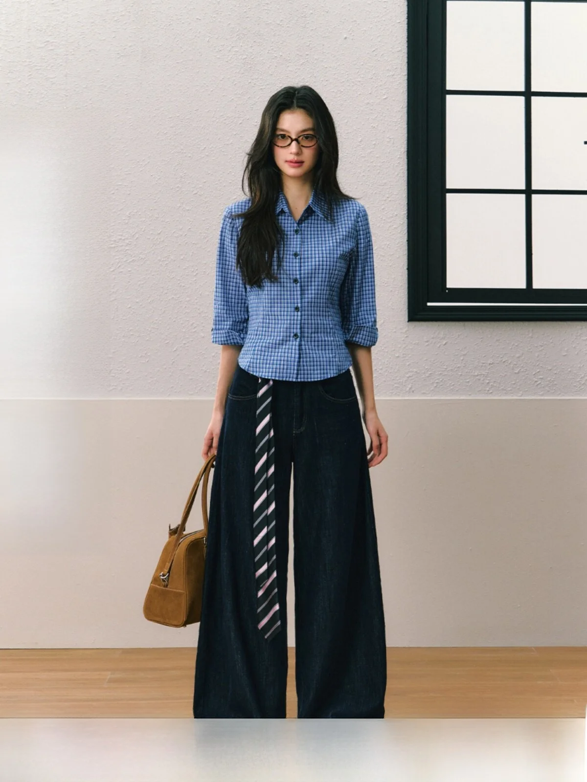 7Shiftin Original Design Summer New Retro Loose Versatile Denim Pants Wide Leg Slim Cover Foot Pants Women Casual Style