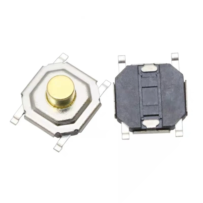 50 stücke 5,2x5,2mm (4*4) H = 1,5/1,6/1,7/2,0/2,5/3,0/4/5/6/7/8/9mm Momentary Metall Tact Push Button Schalter 260GF SMT 4PIN Schlüssel Taste – Detail 3