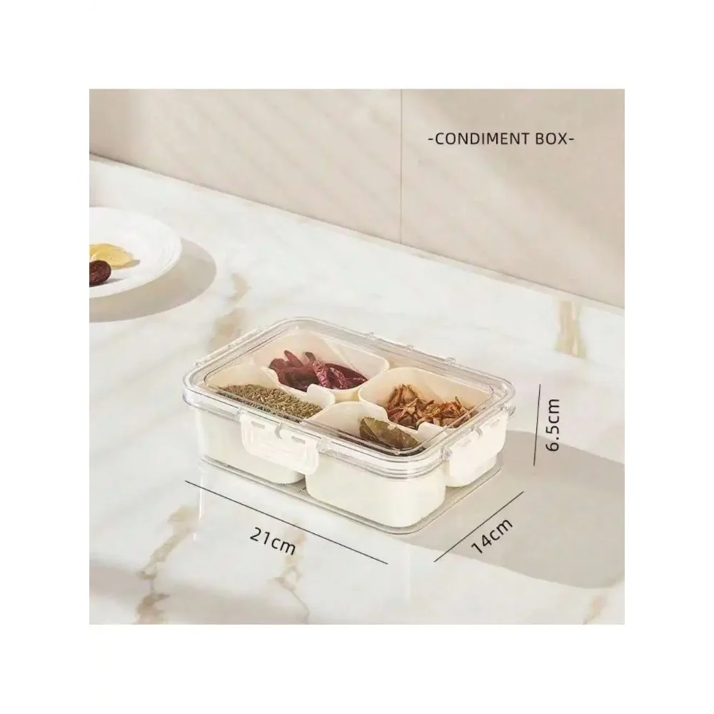 Divided Serving Tray With Lid Snack Box Container With Lid And Handle Divided Snack Box For Portable Snack Trays, Perfect For Candy, Fruit, And Treats view 6