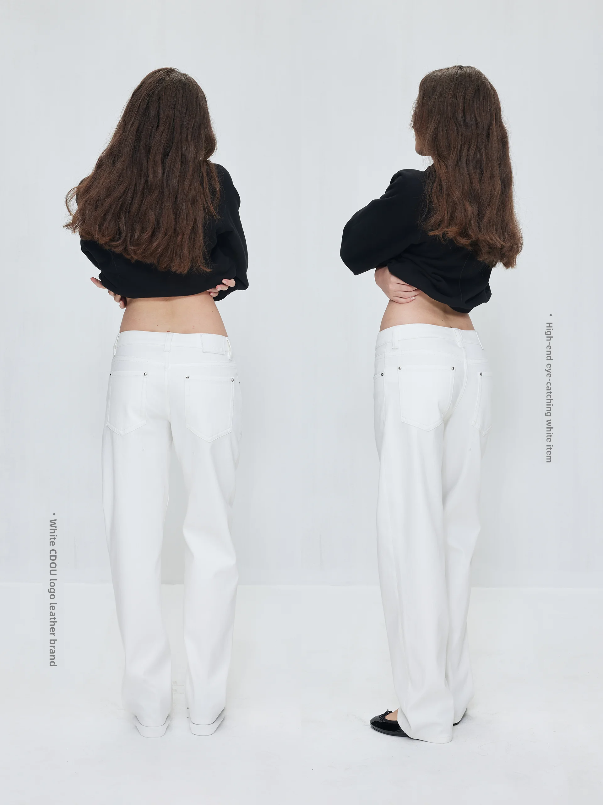 

Белые классические джинсы в стиле ретро с высокой талией, женские эластичные джинсы с конусом, устойчивые к морщинам, осенне-зимние универсальные джинсы