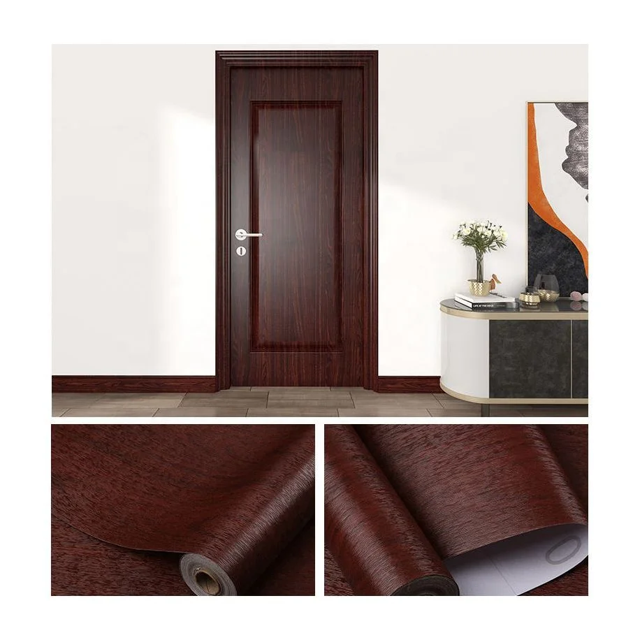Wood Grain PVC Vinyl Self-Adhesive Wall Panels 4ft Wallpaper Contact Paper for Door Stickers for Staircase Bathroom 120CM Width