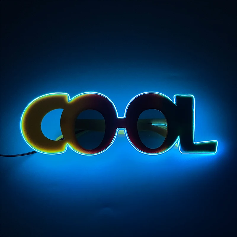 Grappige coole tekenbril jongens meisjes nachtzonnebril neon gloeiende bril cool ogende nieuwigheid hoogwaardige fotografie rekwisieten
