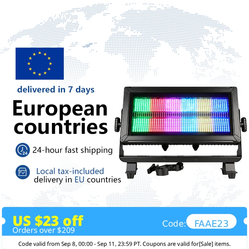 Luce Stroboscopica LED 400W 48+12 Impermeabile DMX Super Luminosa per Esterni, Effetti Luminosi da Palco per Concerti, DJ, Discoteca