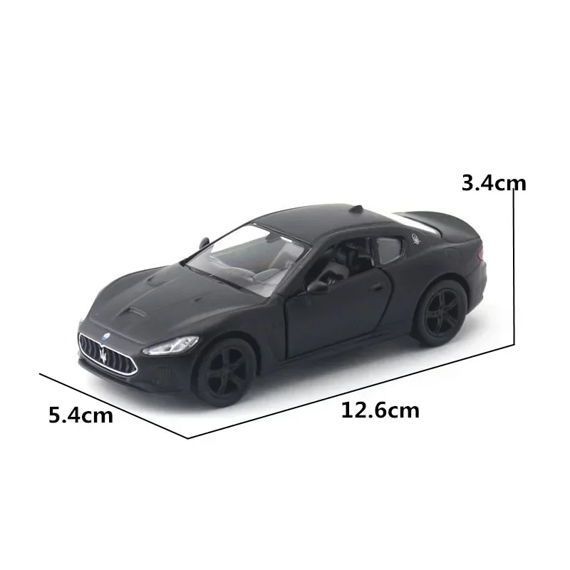 1:36 Maserati GT Toy Car RMZ City Diecast Modello Tirare Indietro Porte Apribile Collezione Educativa Regalo Kid Opaco Nero F38