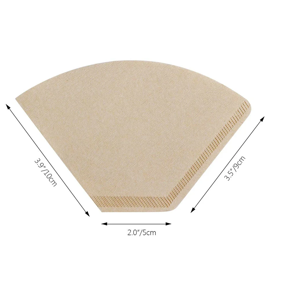 100 шт. экологически чистый бревенчатый целлюлозный бумажный фильтр для кофе, фильтр для заваривания кофе, сумка для песочных часов, кофеварка для эспрессо