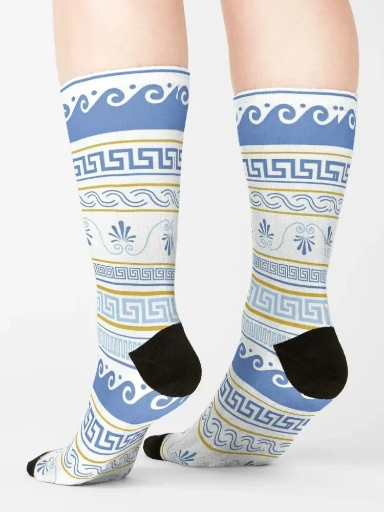 Alte griechische geometrische Muster Socken Weihnachten Weihnachts geschenke helle Strumpfband Strümpfe Kompression Mädchen Socken Männer