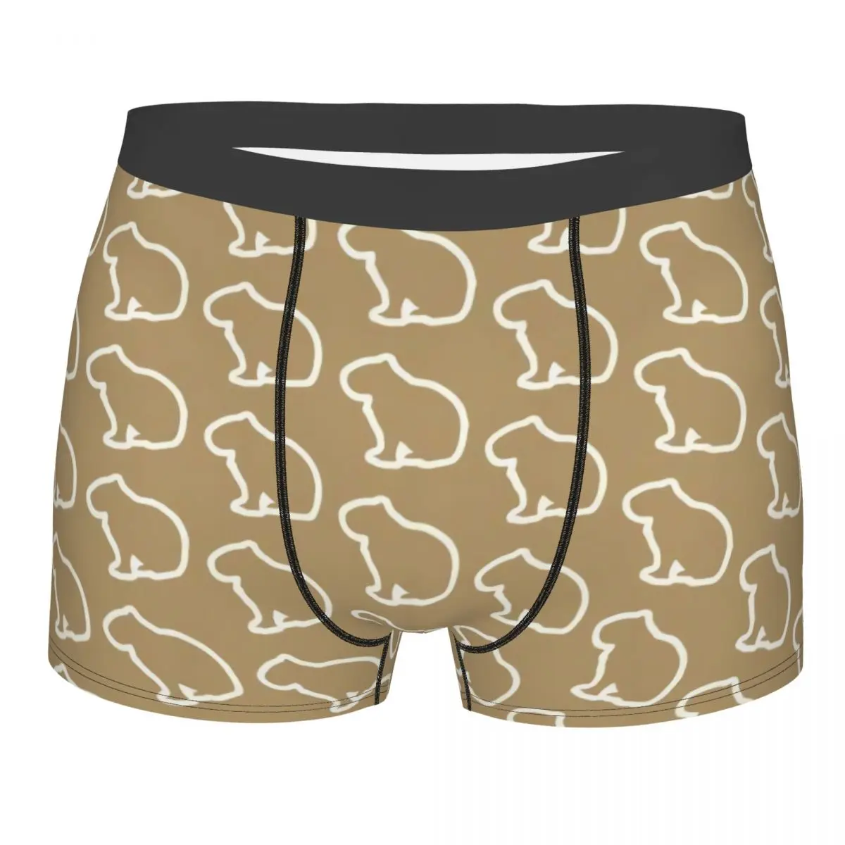 Custom Male Novelty Capybara Cute Popular Animals Pattern Underwear Boxer Briefs Stretch Shorts Panties Underpants